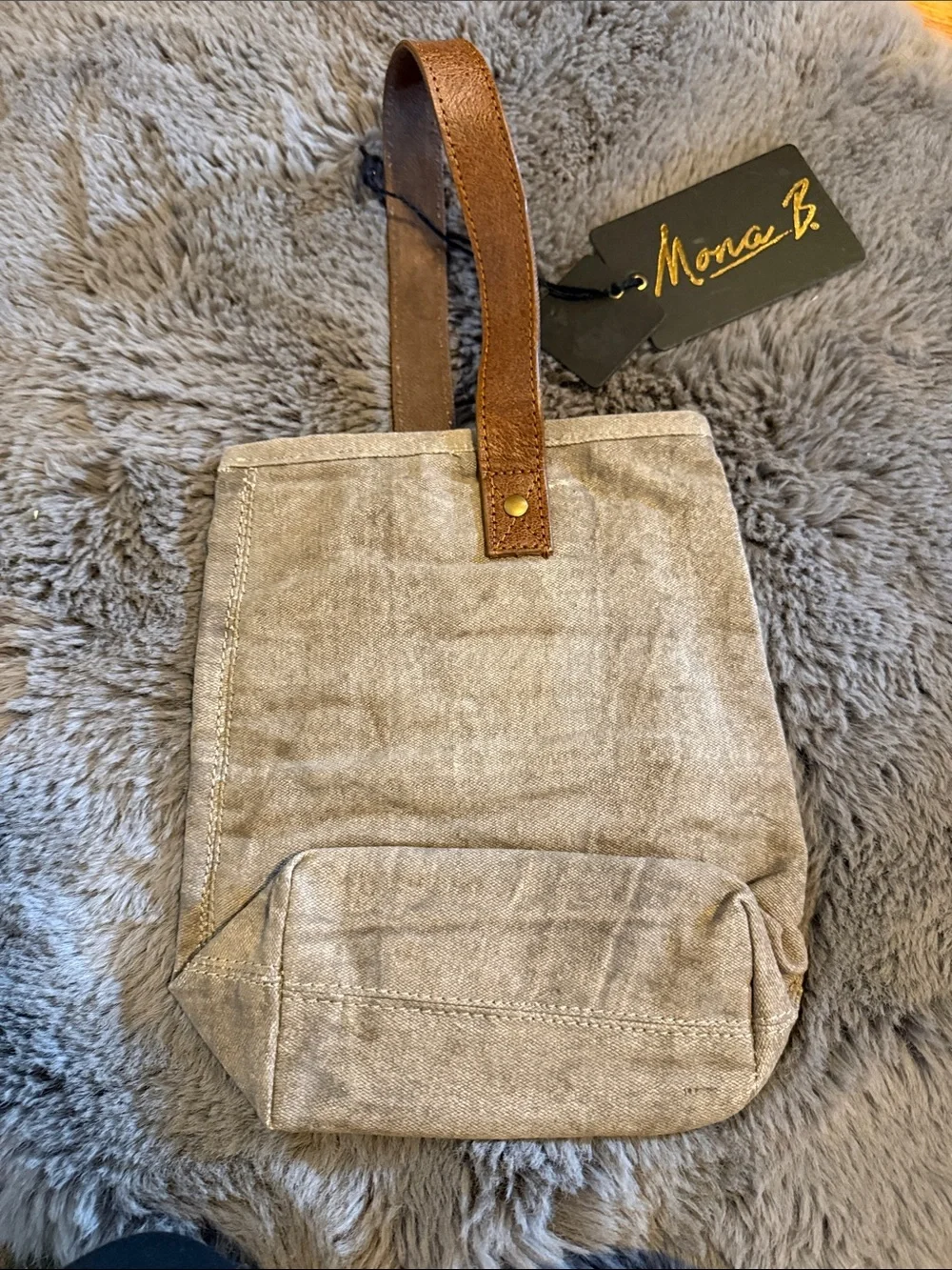 Mona B Wine Bag Carrier Up-Cycled Canvas 2 Bottle I Go Both Ways White Red New